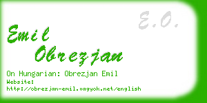 emil obrezjan business card